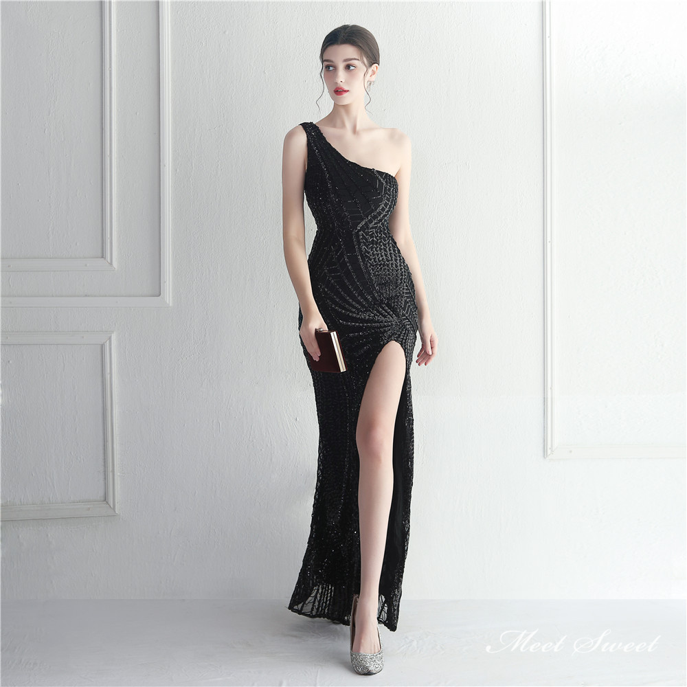 カラードレス ワンショルダー スリット パーティードレス ウェディングドレス 結婚式 小さいサイズ 二次会 発表会 大きいサイズ 