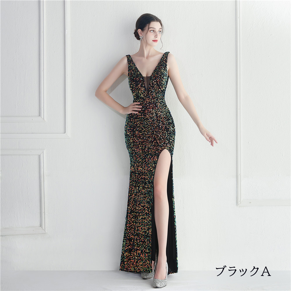 カラードレス マーメイドドレス パーティードレス ノースリーブ スリット ウェディングドレス 二次会 結婚式 大きいサイズ スパン小さいサイズ 発表会 