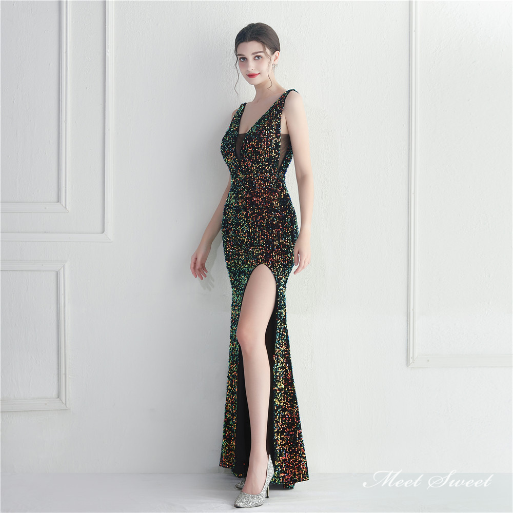 カラードレス マーメイドドレス パーティードレス ノースリーブ スリット ウェディングドレス 二次会 結婚式 大きいサイズ スパン小さいサイズ 発表会 