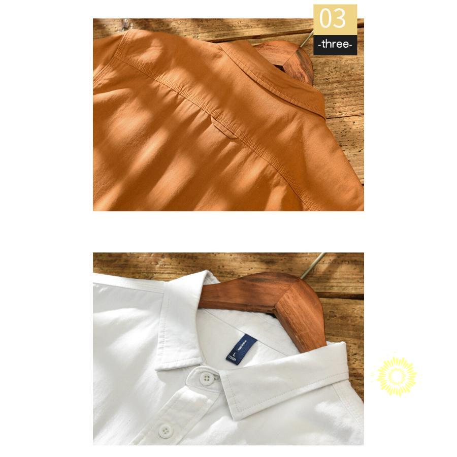 長袖シャツ メンズ シャツ カジュアルシャツ 無地 長袖 ビジネス おしゃれ 綿 秋 ファッション 秋 通勤 秋服 トップス 白シャツ 