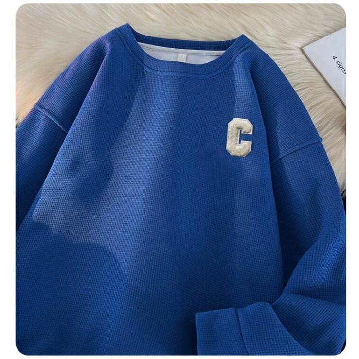 トレーナー Tシャツ メンズ 長袖Tシャツ ワッフル生地 長袖 通学 春 クルーネック ロゴ 英字 カジュアル 秋 トップス おしゃれ 