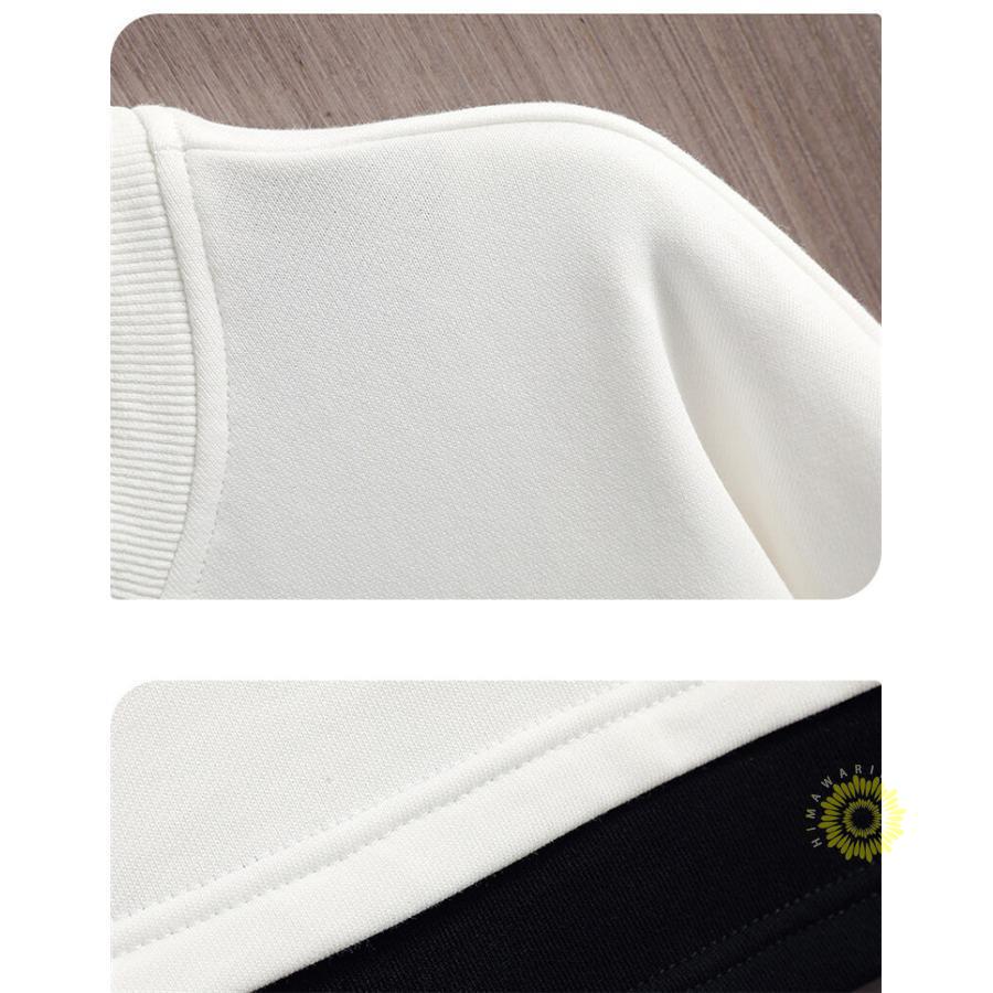 長袖Tシャツ メンズ Tシャツ ティーシャツ 無地 重ね着風 丸首 秋コーデ 秋服 トップス ゆったり プルオーバー カジュアル 