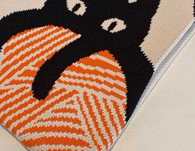 選べる65柄 ニット バッグ ミニ トートバッグ ニットバッグ バッグ かばん ネコ 小さめ ねこ 大きな柄 レディース アニマル ミニトート 猫 マルシェバック 動物 