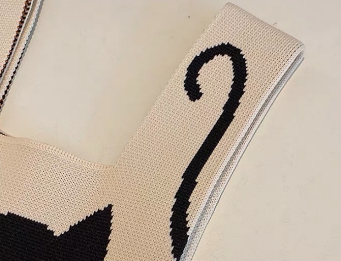 選べる65柄 ニット バッグ ミニ トートバッグ ニットバッグ バッグ かばん ネコ 小さめ ねこ 大きな柄 レディース アニマル ミニトート 猫 マルシェバック 動物 