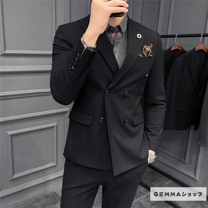 フォーマルスーツ メンズ ビジネス 通勤 オフィス 2点セット 結婚式 ストライプスーツ パンツスーツ パンツ ジャケット 上下セット 