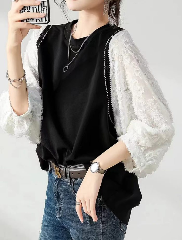 長袖Tシャツ カットソー レディース 重ね着風 トップス チュニック Tシャツ シンプル 長袖 カジュアル カットソー インナー 