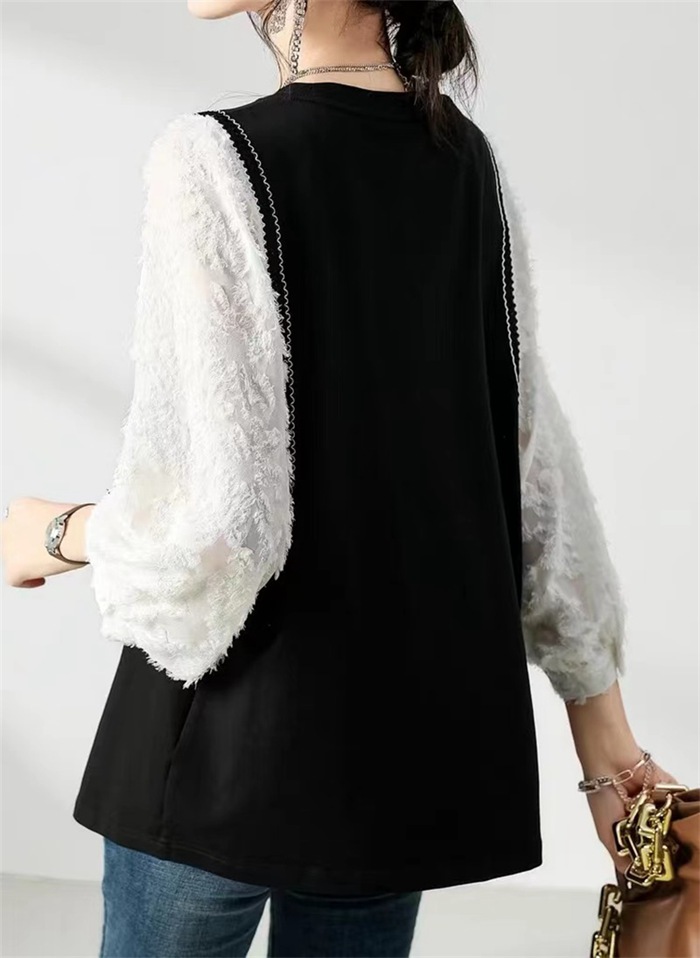 長袖Tシャツ カットソー レディース 重ね着風 トップス チュニック Tシャツ シンプル 長袖 カジュアル カットソー インナー 