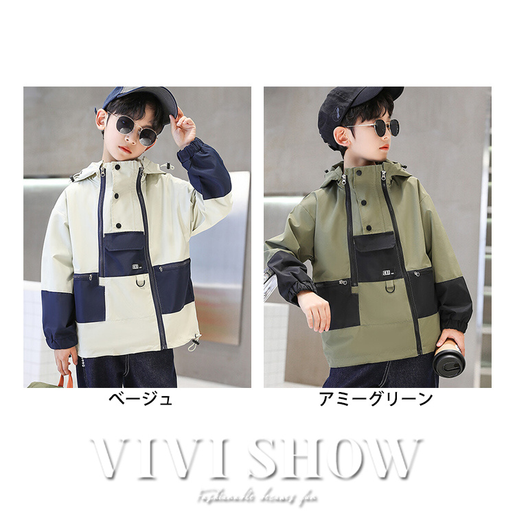 キッズ アウター 長袖 トップス ゆったり 動きやすい ジップフードつき シンプル おしゃれ カジュアル あわせやすい 着やすい 
