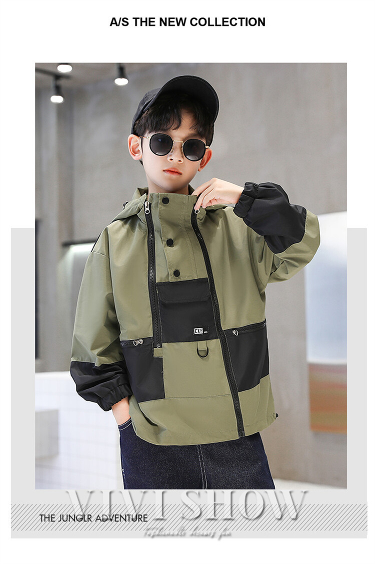 キッズ アウター 長袖 トップス ゆったり 動きやすい ジップフードつき シンプル おしゃれ カジュアル あわせやすい 着やすい 