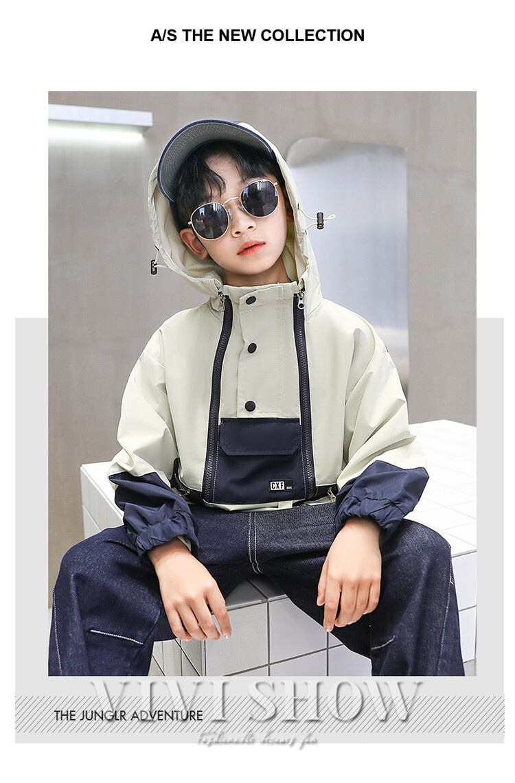 キッズ アウター 長袖 トップス ゆったり 動きやすい ジップフードつき シンプル おしゃれ カジュアル あわせやすい 着やすい 