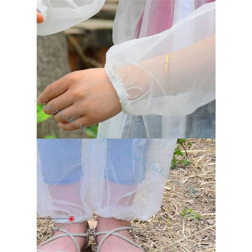 養蜂用 防護服 蜂防護服 保護服 フェイスネット付き 手袋付き 一体式 透明 ハチ防護服 害虫駆除 上下服 刺され防止 ガーデニング 男女兼用 