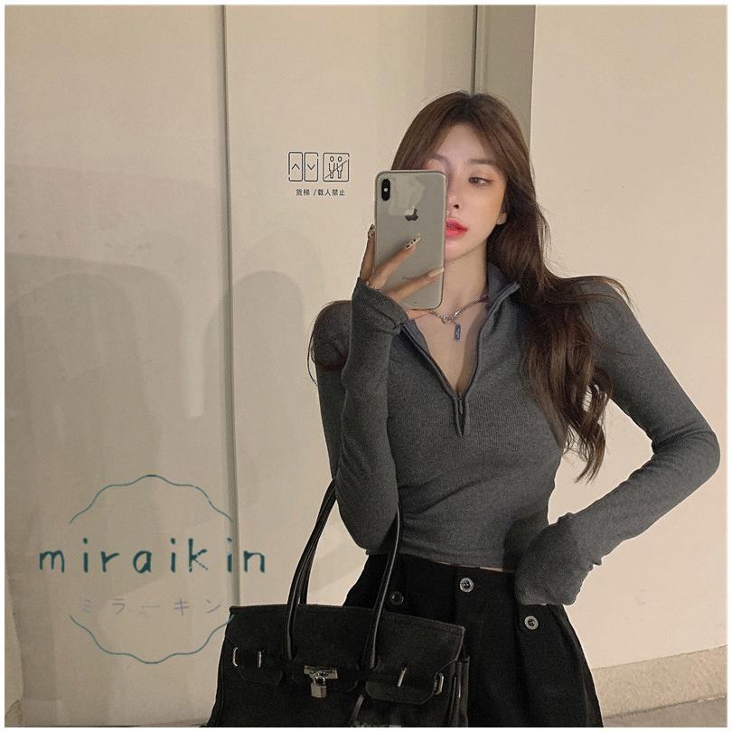 カットソー チュニック トップス レディース 春 夏 長袖 黒 30代 ショート丈トップス 白 ハーフジップ グレー 20代 春夏 ホワイト 40代 ブラック 