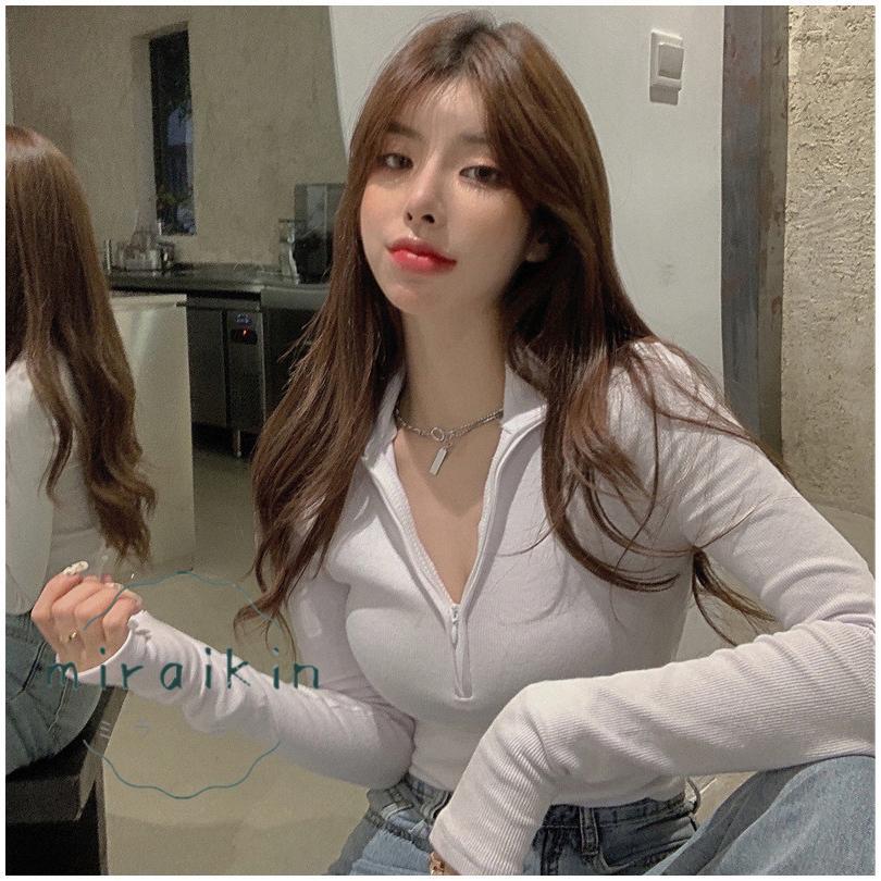 カットソー チュニック トップス レディース 春 夏 長袖 黒 30代 ショート丈トップス 白 ハーフジップ グレー 20代 春夏 ホワイト 40代 ブラック 