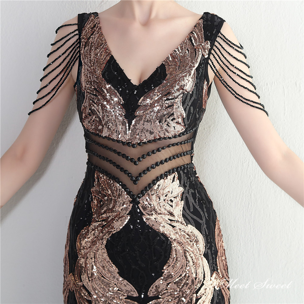 カラードレス マーメイドドレス パーティードレス ビーズ Vネック ノースリーブ ステージ 演奏会 イブニングドレス 結婚式 発表会 ウェディングドレス 二次会 