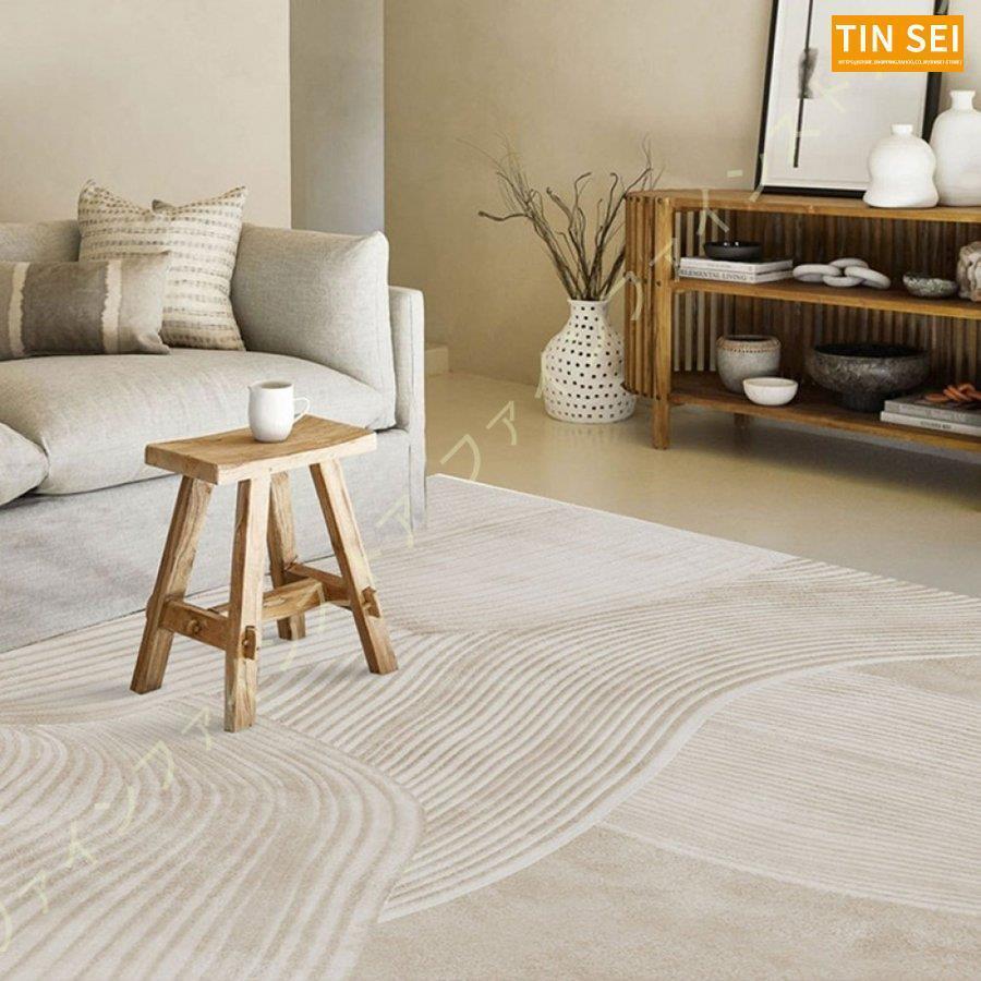 カーペット マット ラグ 絨毯 厚手 幾何学模様 ブロック 床暖房対応 アイボおしゃれ 白 スクエア 黒 じゅうたん モダン モノトーン ラグマット ブラック 