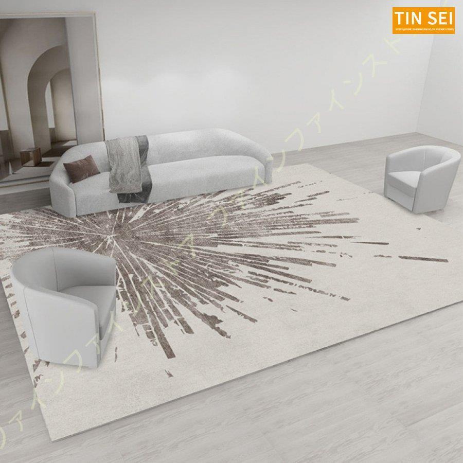 カーペット マット ラグ 絨毯 厚手 幾何学模様 ブロック 床暖房対応 アイボおしゃれ 白 スクエア 黒 じゅうたん モダン モノトーン ラグマット ブラック 