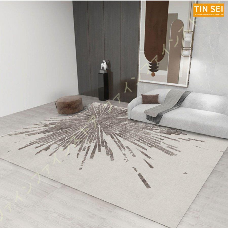 カーペット マット ラグ 絨毯 厚手 幾何学模様 ブロック 床暖房対応 アイボおしゃれ 白 スクエア 黒 じゅうたん モダン モノトーン ラグマット ブラック 