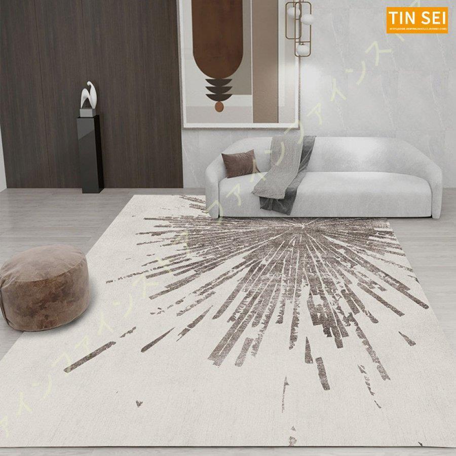 カーペット マット ラグ 絨毯 厚手 幾何学模様 ブロック 床暖房対応 アイボおしゃれ 白 スクエア 黒 じゅうたん モダン モノトーン ラグマット ブラック 