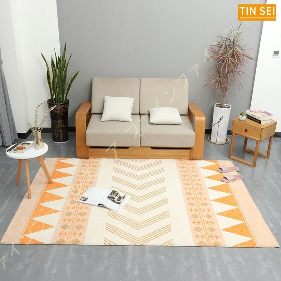 カーペット マット ラグ 絨毯 厚手 幾何学模様 ブロック 床暖房対応 アイボおしゃれ 白 スクエア 黒 じゅうたん モダン モノトーン ラグマット ブラック 