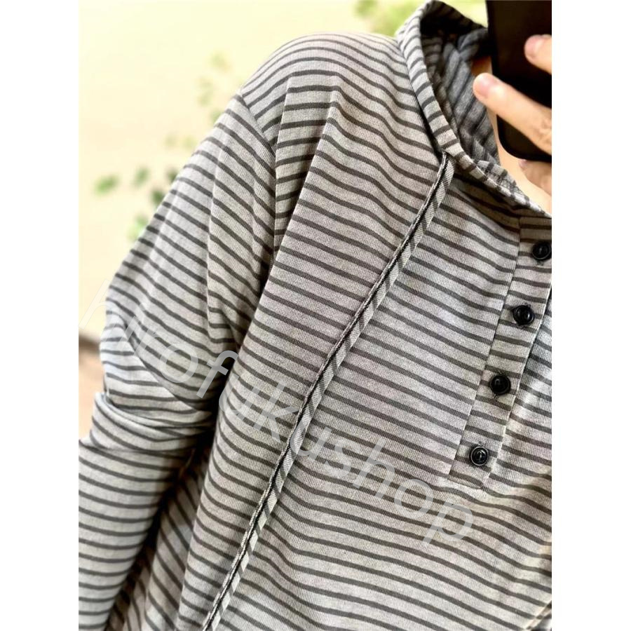長袖Tシャツ フード付き レディース トップス カットソー プルオーバー 薄地 カジュアル 個性的 スウェット ボーダー ゆったり 配色 