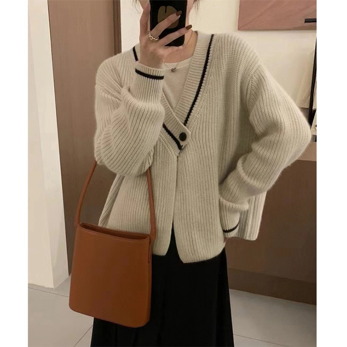 ニットカーディガン ニットカーデ ニットセーター 秋冬 上品 優雅 Vネック アウター 羽織り トップス 肌触りニット 
