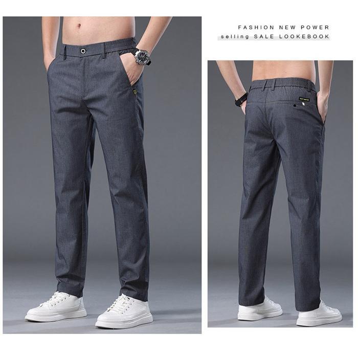 スラックス メンズ カジュアルパンツ ストレッチ ウエストゴム ロングパンツ 薄手 メンズパンツ ボ無地 ロング丈 夏服 ズボン パンツ 