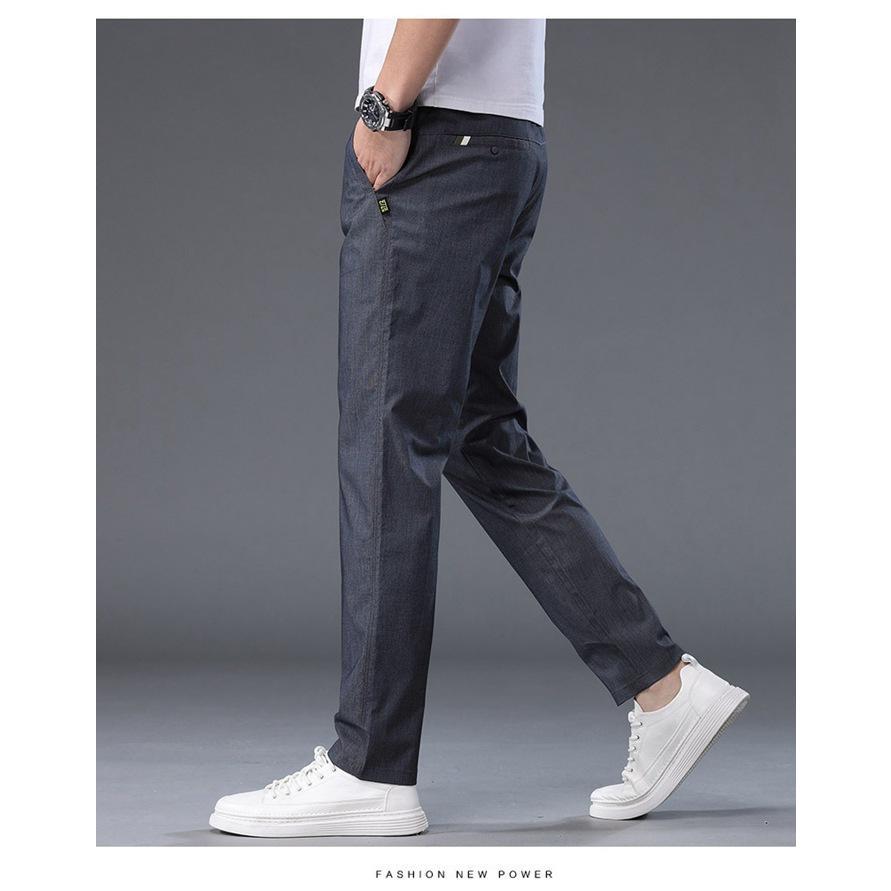 スラックス メンズ カジュアルパンツ ストレッチ ウエストゴム ロングパンツ 薄手 メンズパンツ ボ無地 ロング丈 夏服 ズボン パンツ 