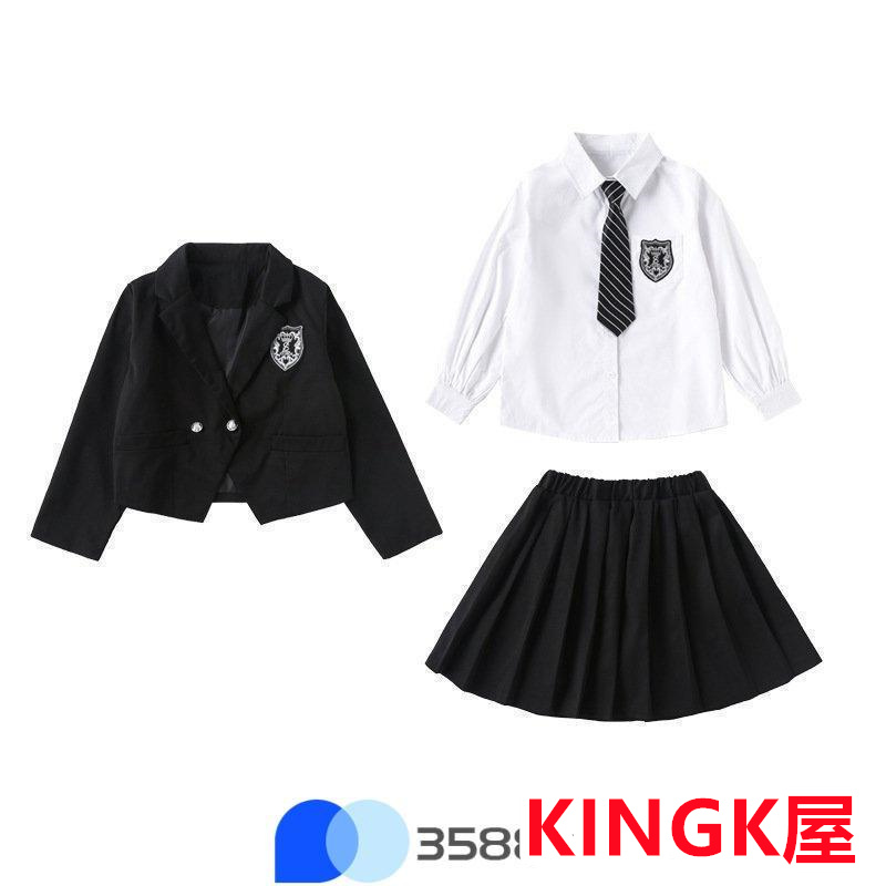 卒業式 女子 スーツ 小学校 ホワイト 3点セット 女の子 プリーツスカート 入学式 スカートブラック発表 学生服 お受験 フリルスカート スクール 制服 卒服 