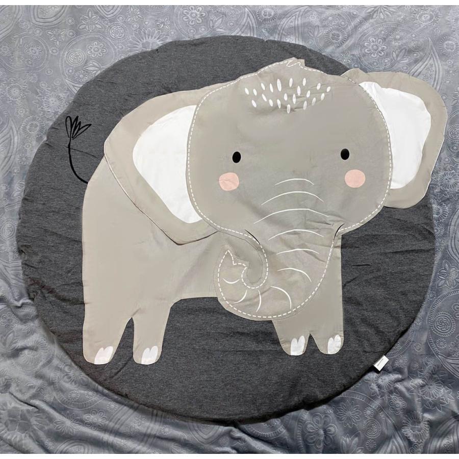 ベビープレイマット 洗える 動物柄 可愛いベビーマット 円形 遊びマット ラグマット 出産祝い 直径90CM 出産記念品 綿素材 かわいい 赤ちゃん ギフト 