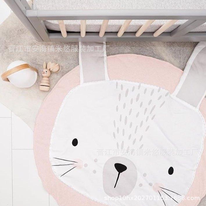 ベビープレイマット 洗える 動物柄 可愛いベビーマット 円形 遊びマット ラグマット 出産祝い 直径90CM 出産記念品 綿素材 かわいい 赤ちゃん ギフト 