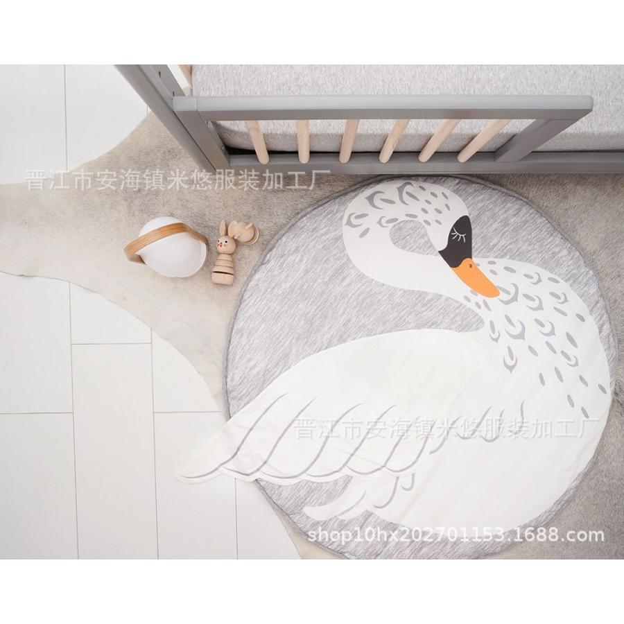 ベビープレイマット 洗える 動物柄 可愛いベビーマット 円形 遊びマット ラグマット 出産祝い 直径90CM 出産記念品 綿素材 かわいい 赤ちゃん ギフト 