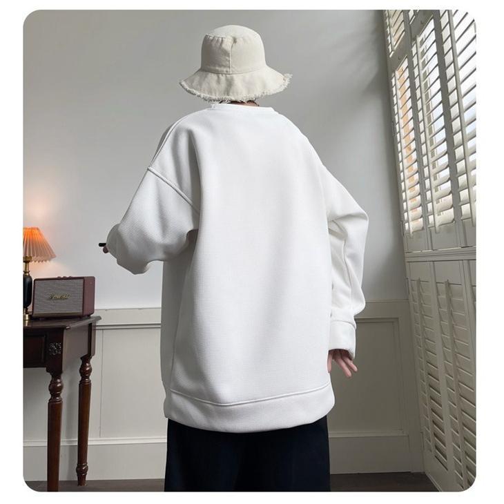 Tシャツ メンズ ワッフル生地 トレーナー 長袖Tシャツ 長袖 トップス 通学 クルーネック カジュアル 秋 おしゃれ ロゴ 春 