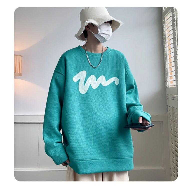 Tシャツ メンズ ワッフル生地 トレーナー 長袖Tシャツ 長袖 トップス 通学 クルーネック カジュアル 秋 おしゃれ ロゴ 春 