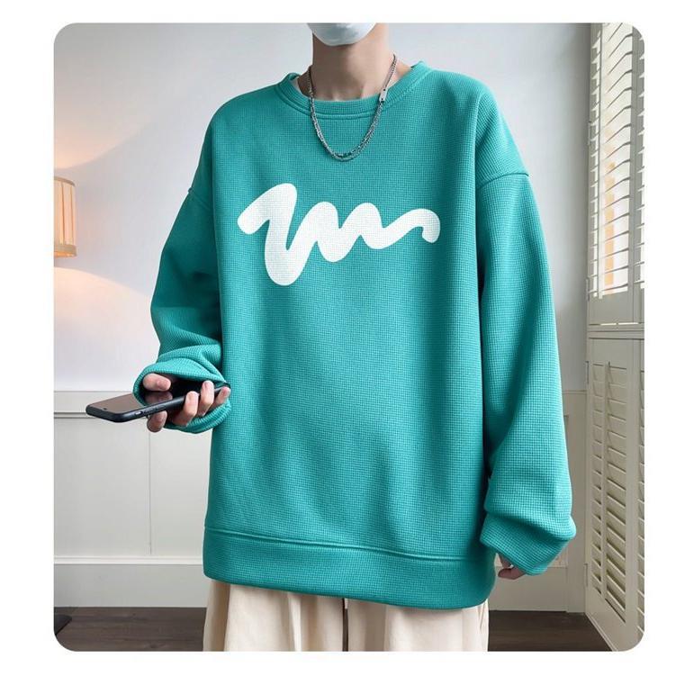 Tシャツ メンズ ワッフル生地 トレーナー 長袖Tシャツ 長袖 トップス 通学 クルーネック カジュアル 秋 おしゃれ ロゴ 春 