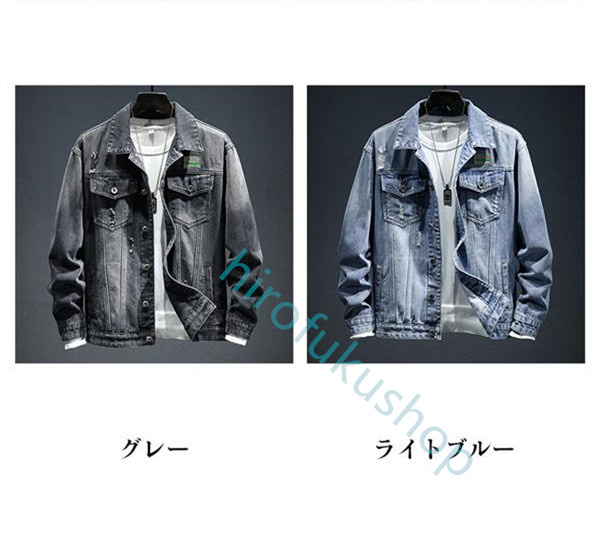 デニムジャケット メンズ Gジャン ジージャン ジャンパー ウォッシュ オールシーズン 上品 アウター ダメージ 英字 ゆったり カジュアル おしゃれ 