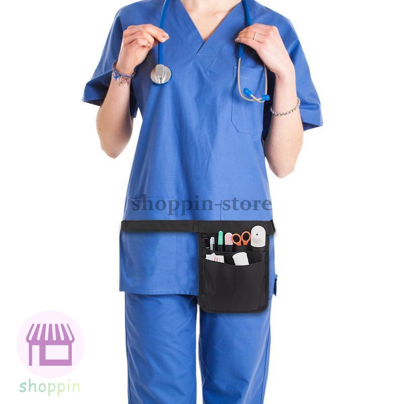 ナースポーチ ウエスト 仕事 作業用ポーチ レディース メンズ ウエストポーチ エプロンバック ミニ腰巻ポーチ 介護 看護 バック ナイロン 