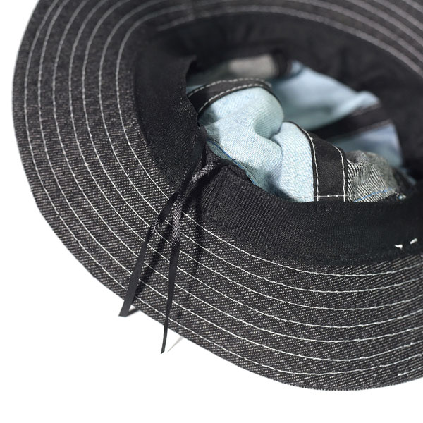 デニム バケットハット マルチ ステッチ 帽子 コットン ハット DENIM バケット帽 サファリハット 無地 レディース HAT メンズ 