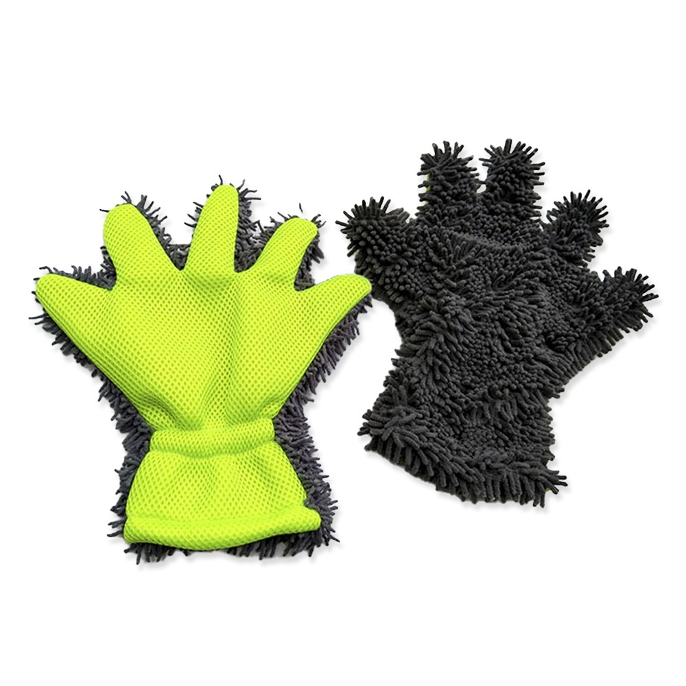 洗車洗車用 ブラシ スポンジ ホイールクリーナー タオル 5本指 バイク 手袋型 カー用品 傷つかない 水垢 洗車ブラシ マイクロファイバー ハンドモップ 