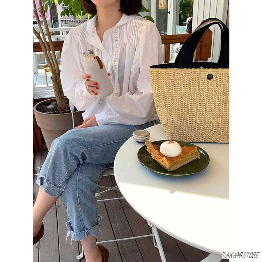 かごバッグ レディース 春夏 バケットバッグ 草編みバッグ かばん 小物入れ 軽い ポーチ おしゃれ 麦わら 韓国風 トートバッグ かごバッグ 手提げバッグ 