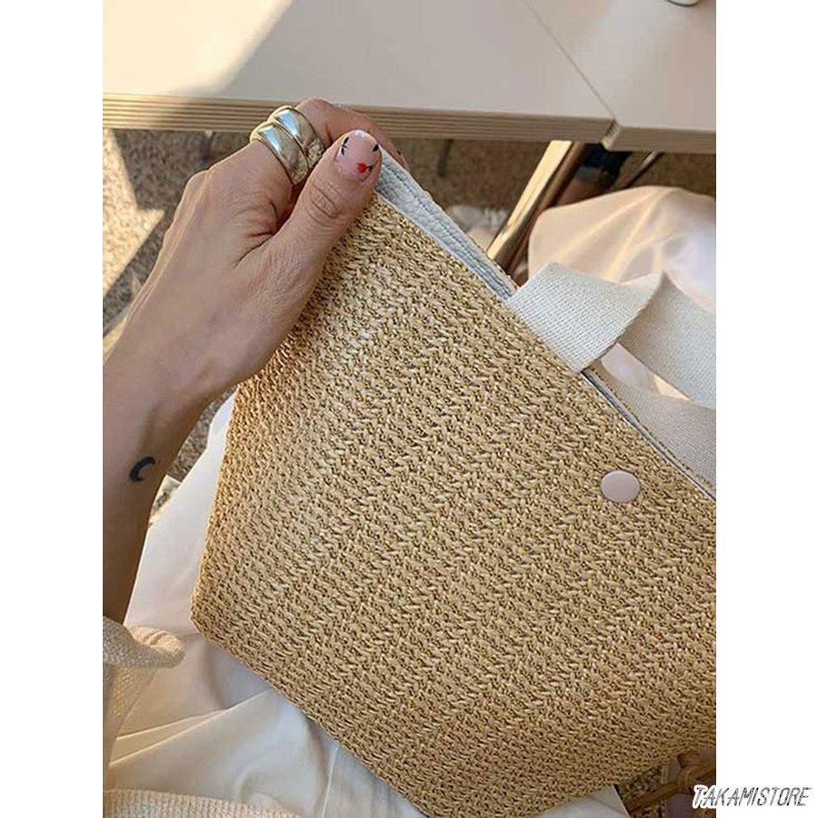 かごバッグ レディース 春夏 バケットバッグ 草編みバッグ かばん 小物入れ 軽い ポーチ おしゃれ 麦わら 韓国風 トートバッグ かごバッグ 手提げバッグ 
