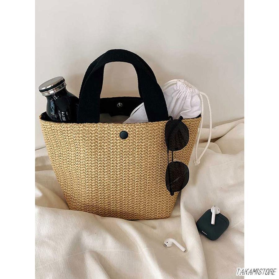 かごバッグ レディース 春夏 バケットバッグ 草編みバッグ かばん 小物入れ 軽い ポーチ おしゃれ 麦わら 韓国風 トートバッグ かごバッグ 手提げバッグ 