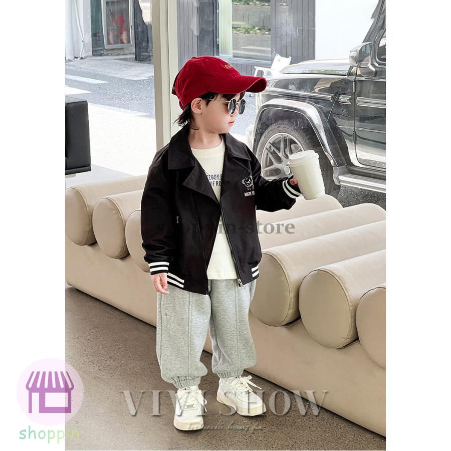 キッズ アウター 長袖 トップス ジャンパー 襟付き おしゃれ ロゴ あわせやすい ゆったり カジュアル シンプル 動きやすい 着やすい 