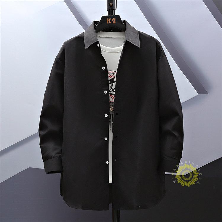 カジュアルシャツ メンズ 長袖 無地シャツ 白シャツ シャツ 秋ゴーディ 秋服2023 通勤 大きいサイズ ファッション トップス 秋 