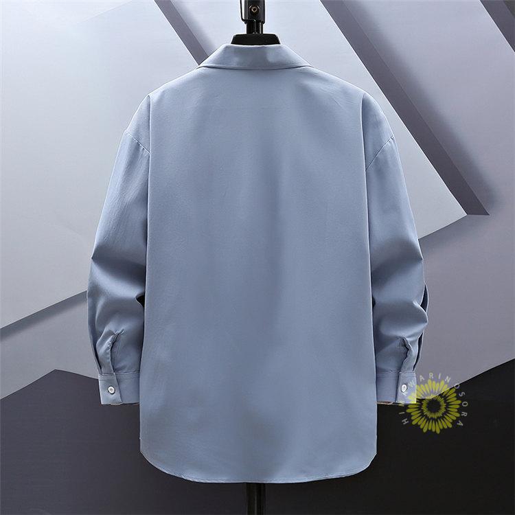 カジュアルシャツ メンズ 長袖 無地シャツ 白シャツ シャツ 秋ゴーディ 秋服2023 通勤 大きいサイズ ファッション トップス 秋 