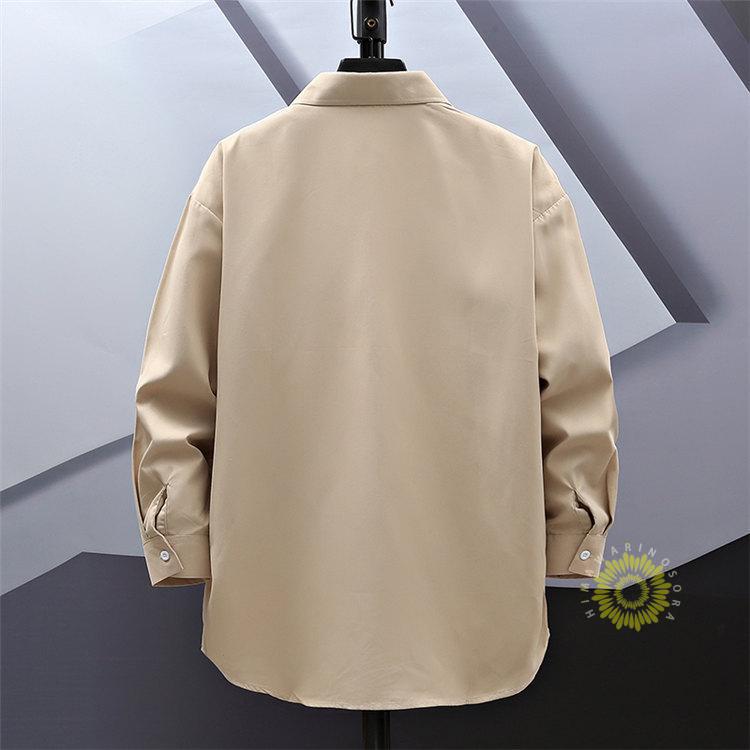 カジュアルシャツ メンズ 長袖 無地シャツ 白シャツ シャツ 秋ゴーディ 秋服2023 通勤 大きいサイズ ファッション トップス 秋 