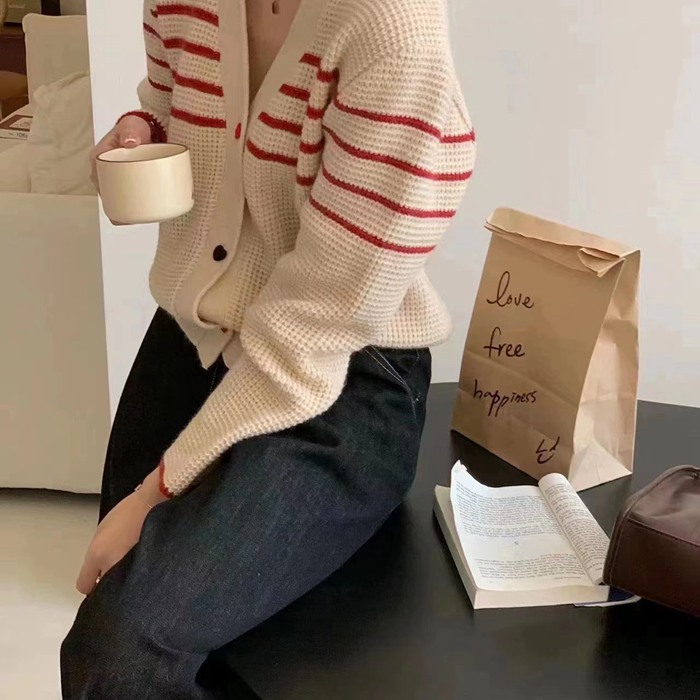 ニットカーディガン ニットカーデ ニットセーター 優雅 秋冬 上品 羽織り アウター トップス Vネック 肌触りニット 