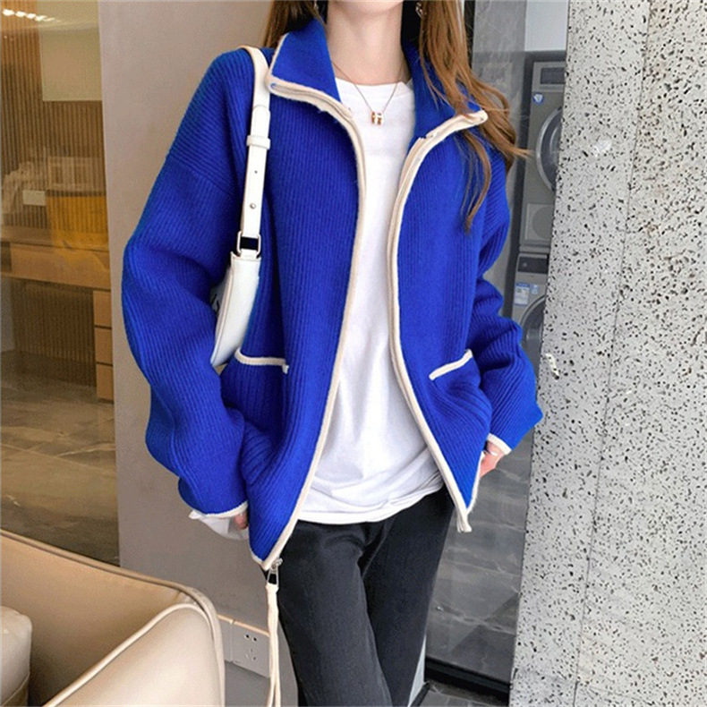 カーディガン 秋服 レディース 春 セーター ニット 前開き 冬 通勤 トップス ドルマンスリーブ 羽織り 長袖 着痩せ カジュアル ストライプ ゆったり おしゃれ 