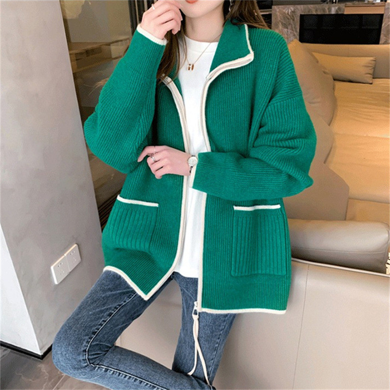 カーディガン 秋服 レディース 春 セーター ニット 前開き 冬 通勤 トップス ドルマンスリーブ 羽織り 長袖 着痩せ カジュアル ストライプ ゆったり おしゃれ 