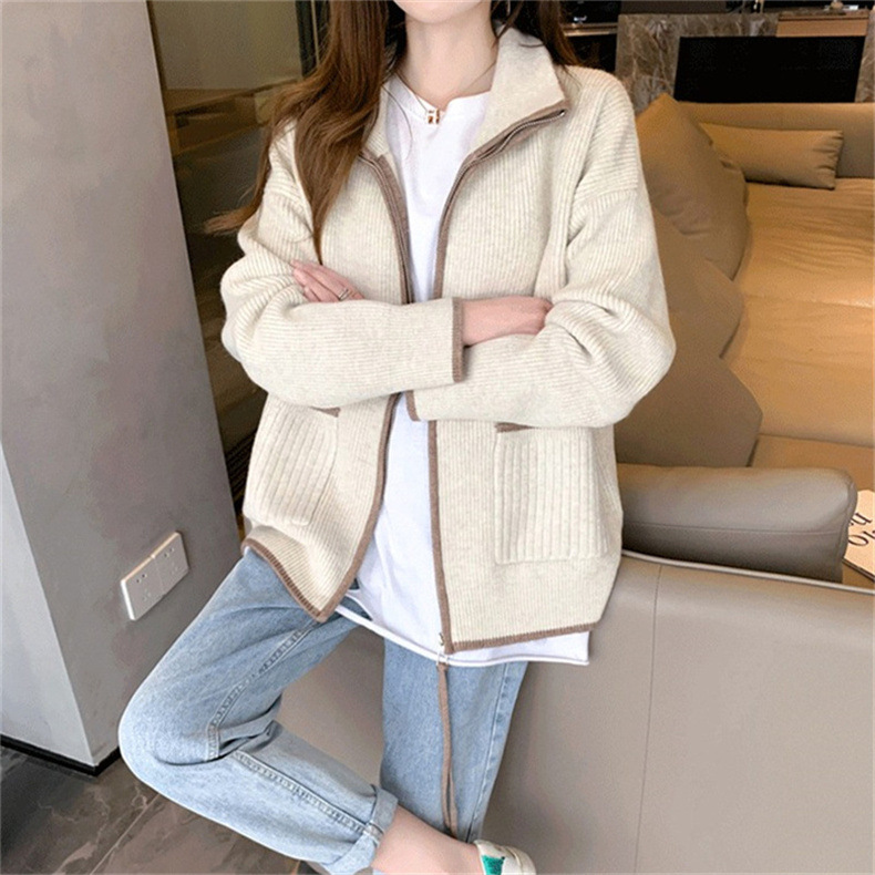 カーディガン 秋服 レディース 春 セーター ニット 前開き 冬 通勤 トップス ドルマンスリーブ 羽織り 長袖 着痩せ カジュアル ストライプ ゆったり おしゃれ 