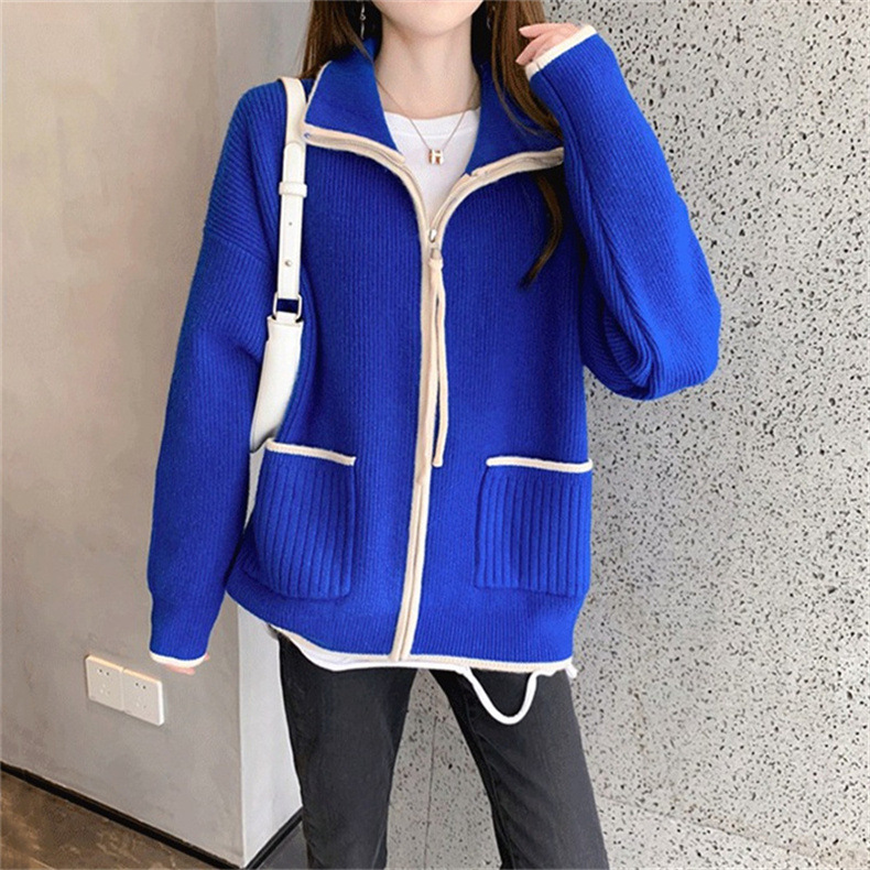 カーディガン 秋服 レディース 春 セーター ニット 前開き 冬 通勤 トップス ドルマンスリーブ 羽織り 長袖 着痩せ カジュアル ストライプ ゆったり おしゃれ 